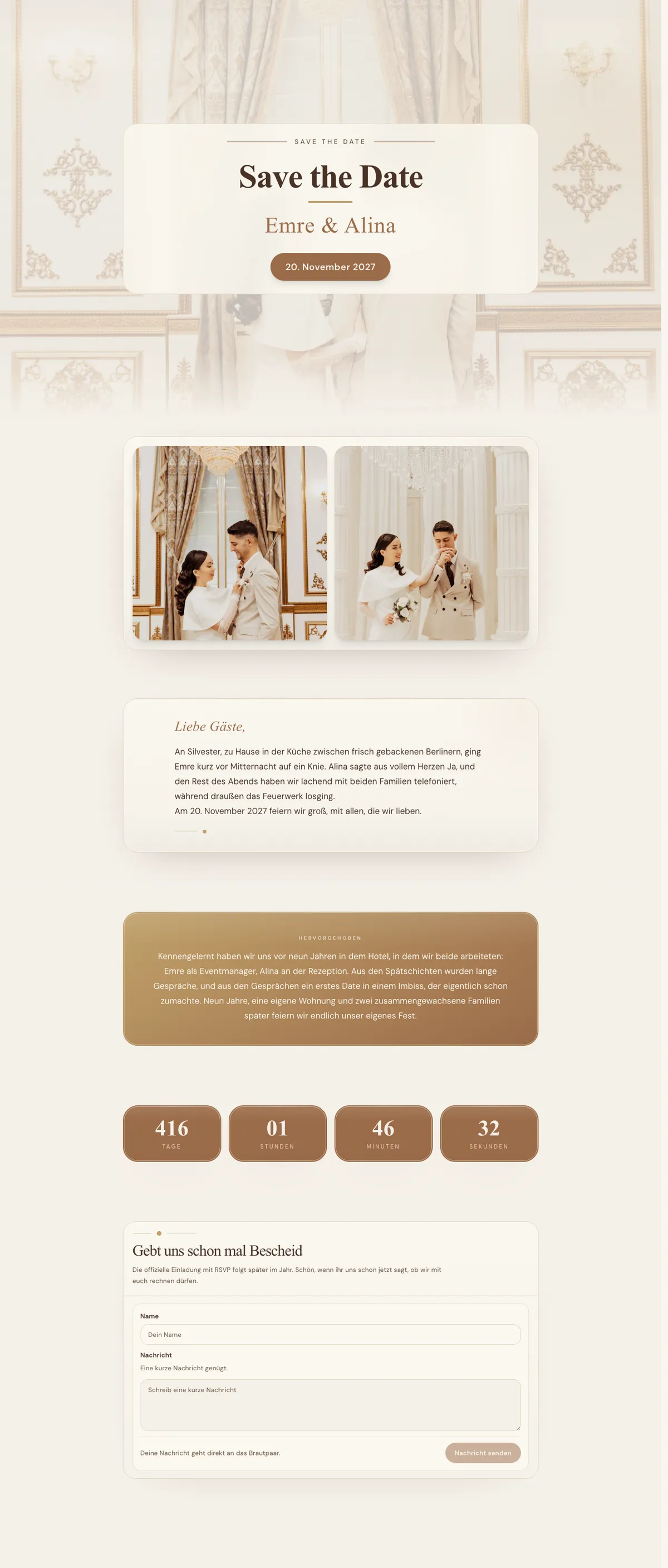 Beispiel Emre & Alina – Champagner und Kronleuchter