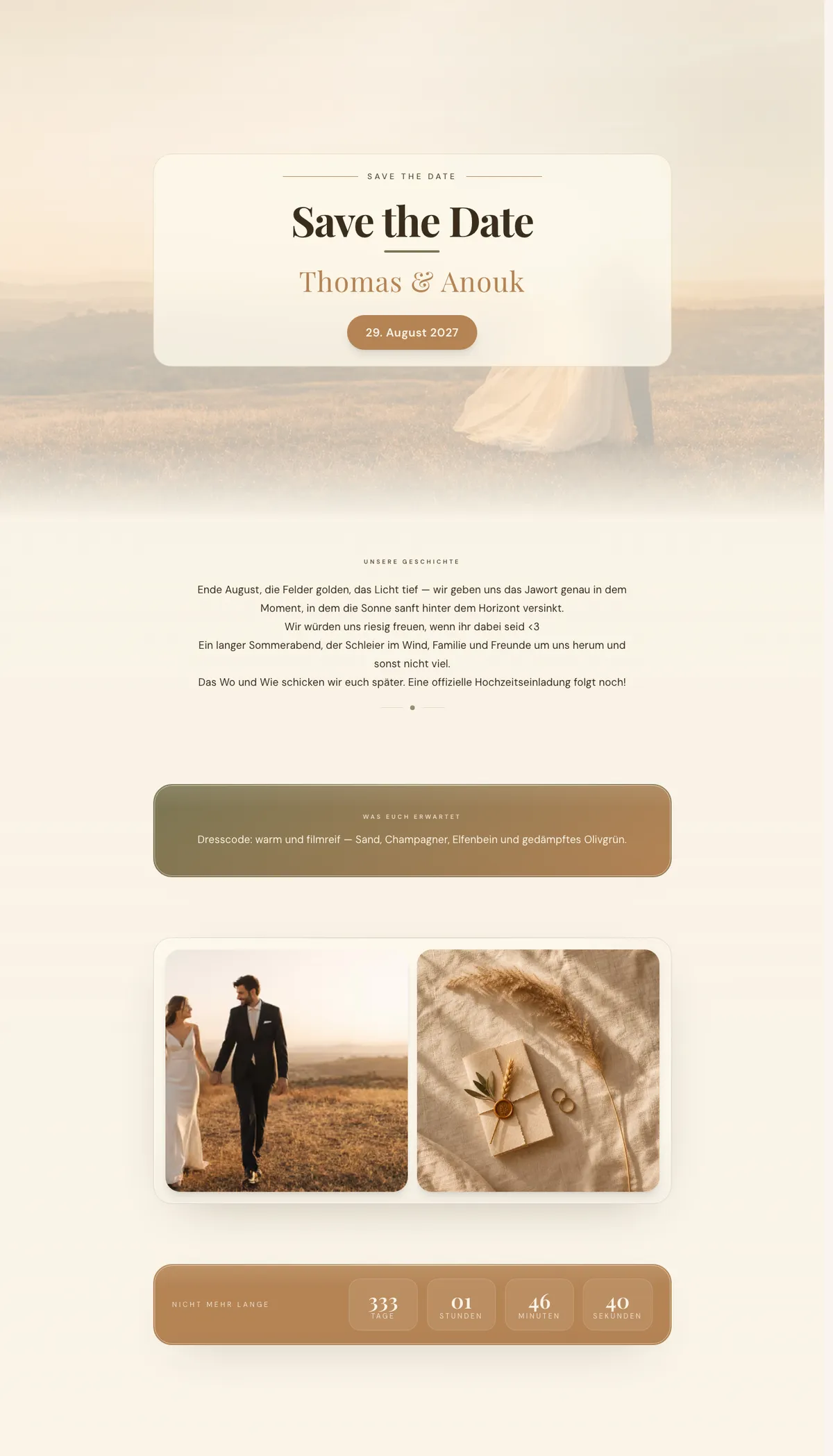 Beispiel Thomas & Anouk – Editorial & unverwechselbar