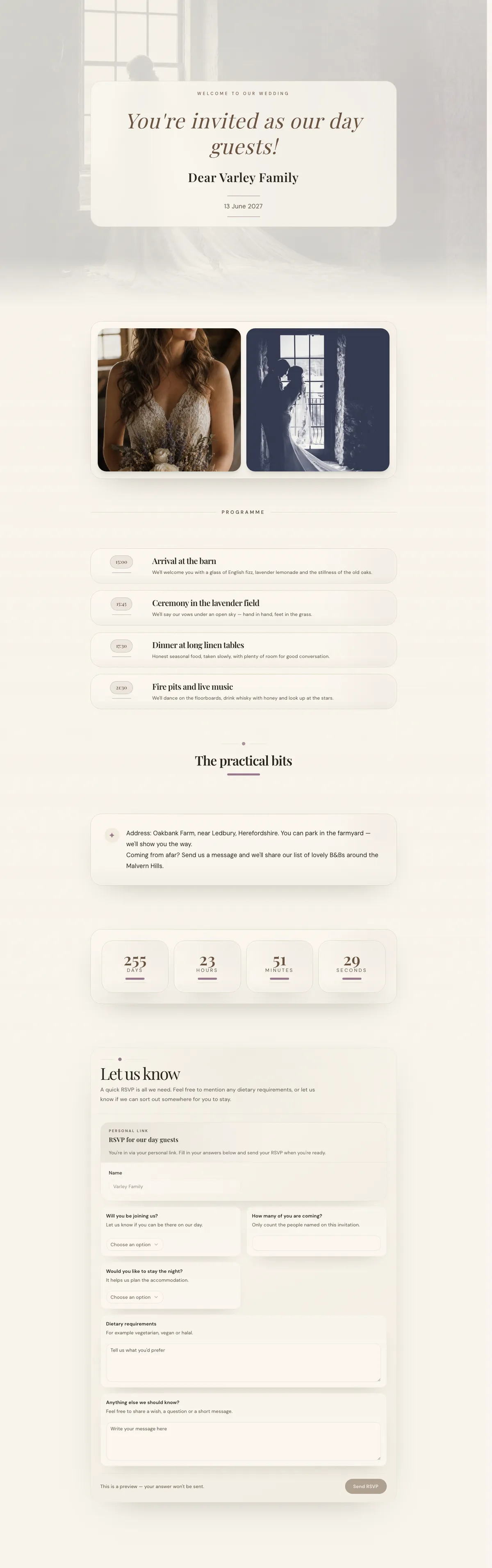 Example Mila & Gertjan — City-chic invitation