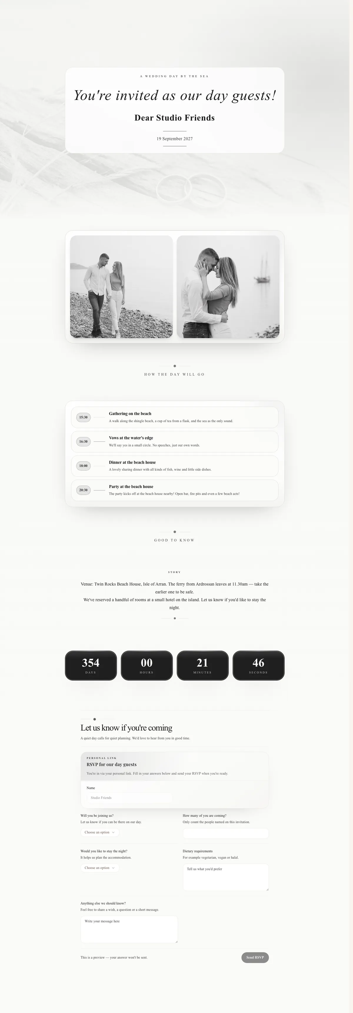 Digital wedding invitation example Suzan & Freek — Romantic spring wedding