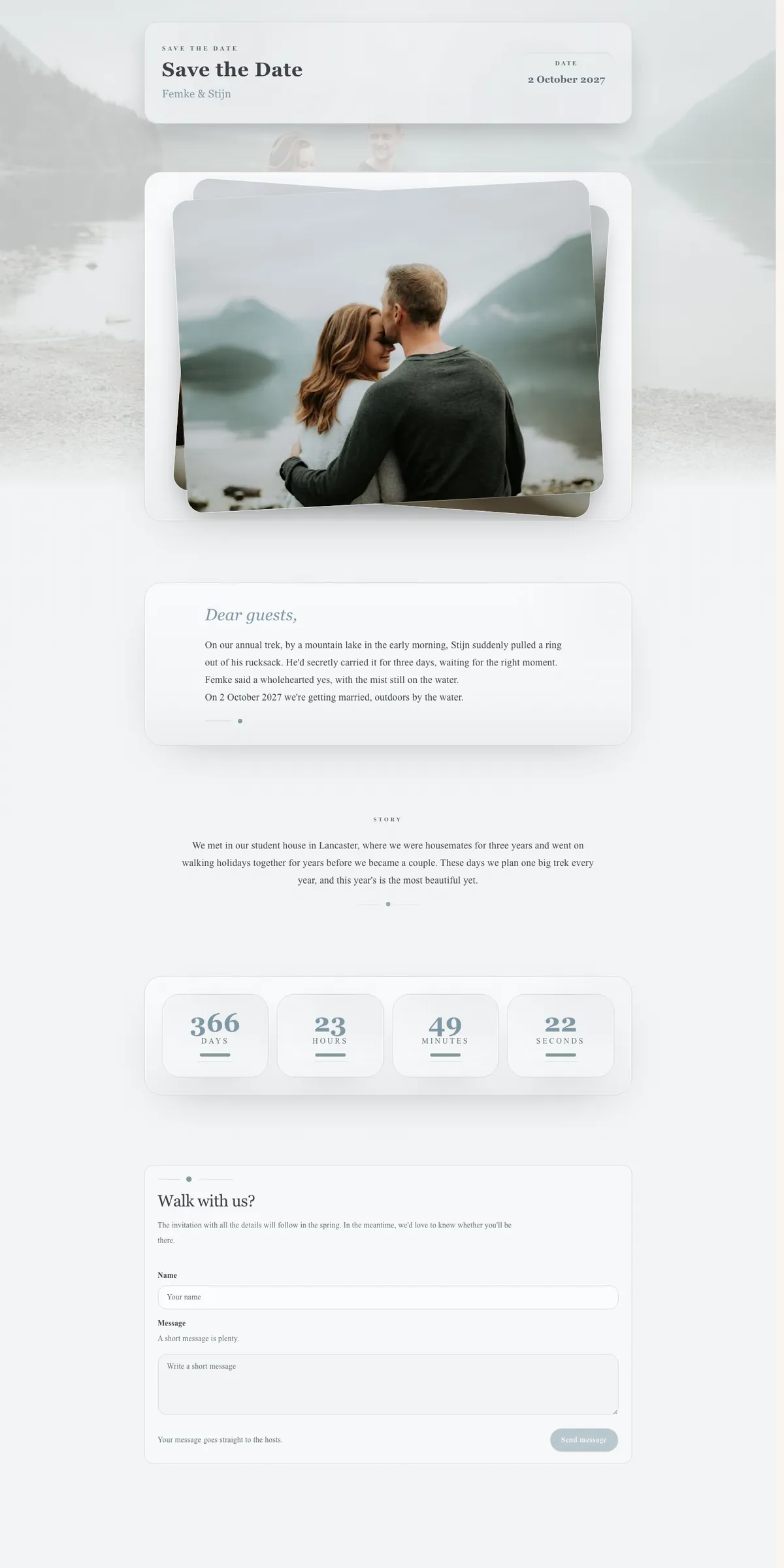 Example Femke & Stijn — Mist over the water