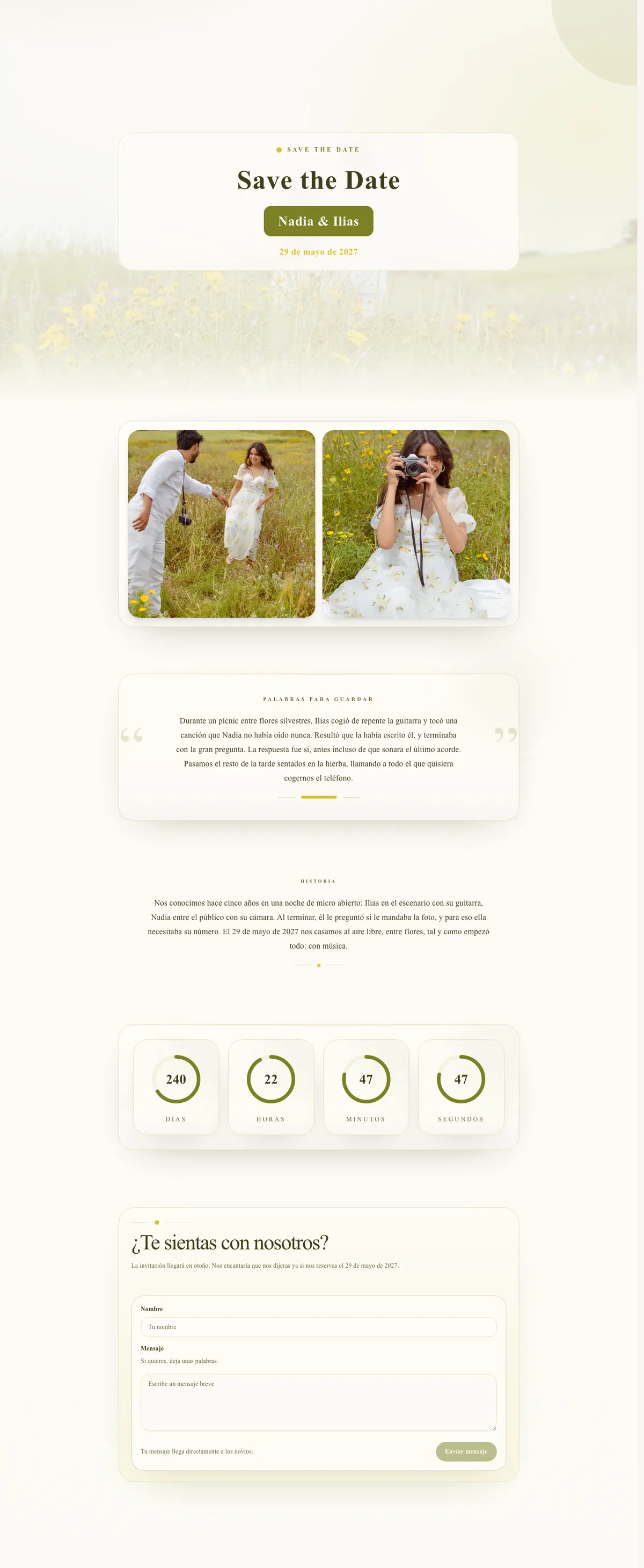 Ejemplo Nadia & Ilias: Pradera en flor en mayo