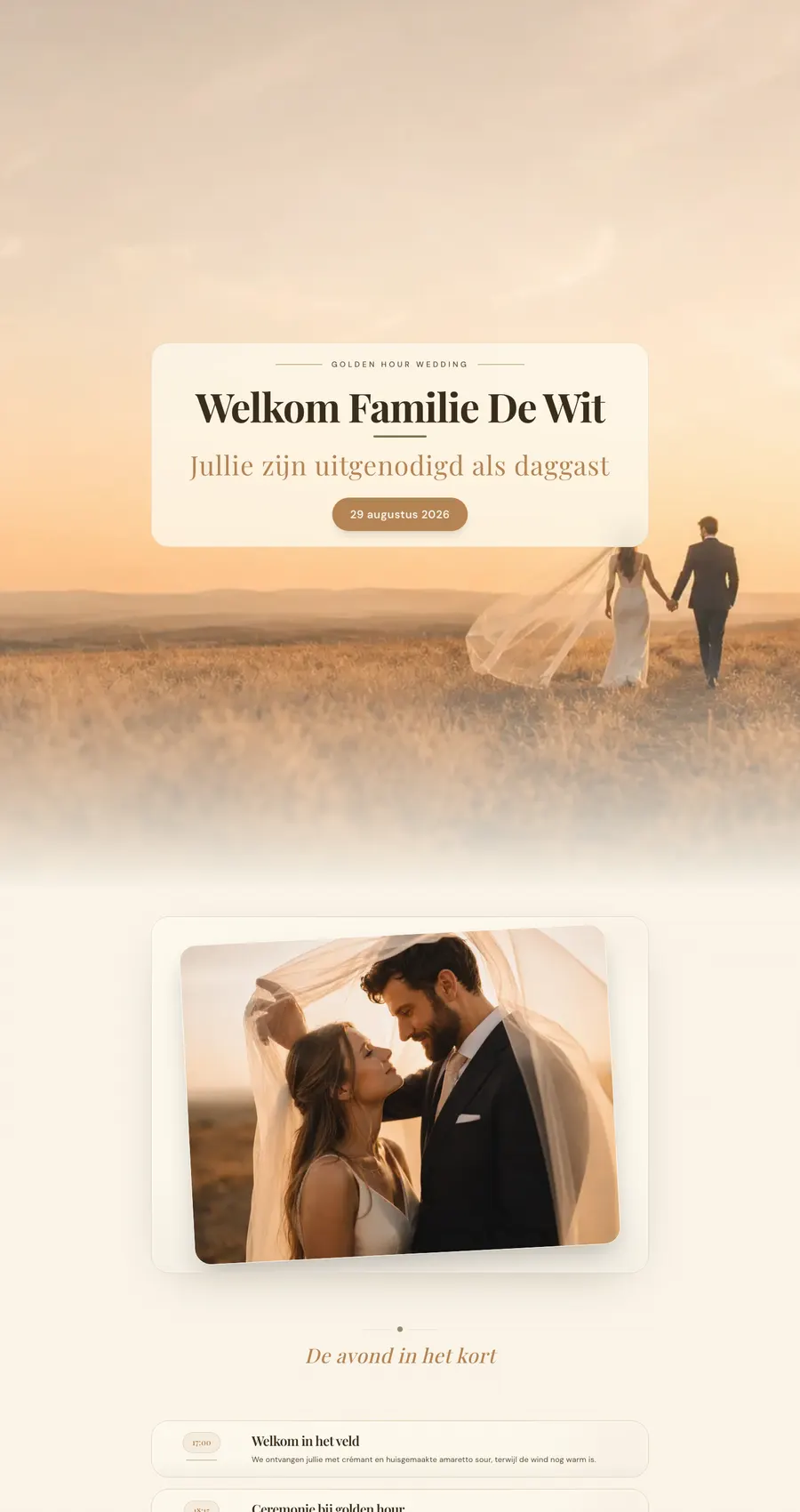 Example invitation page for Thomas & Anouk — elegant wedding styling.